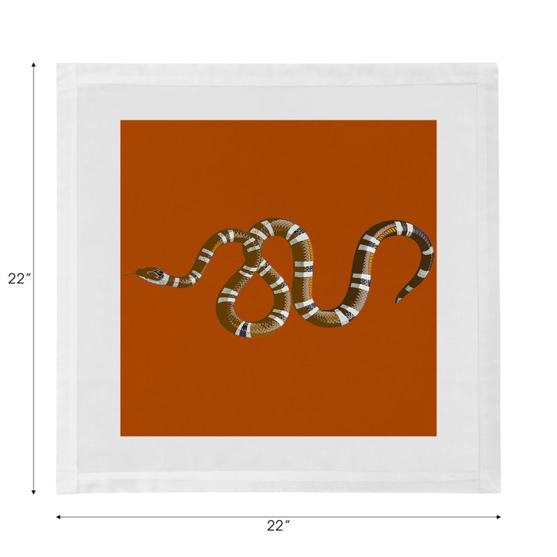 Serpent Cotton Sateen Dinner Napkins, Burnt Orange