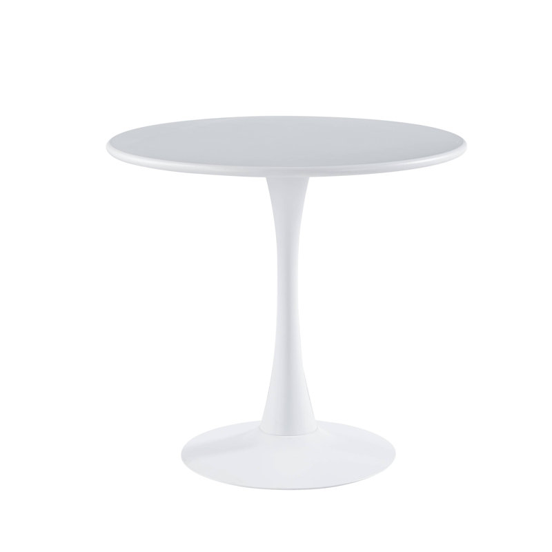 Table de salle à manger à piédestal Leisuremod Bello - 2 à 4 personnes, table d'extérieur intérieure en métal avec base tulipe
