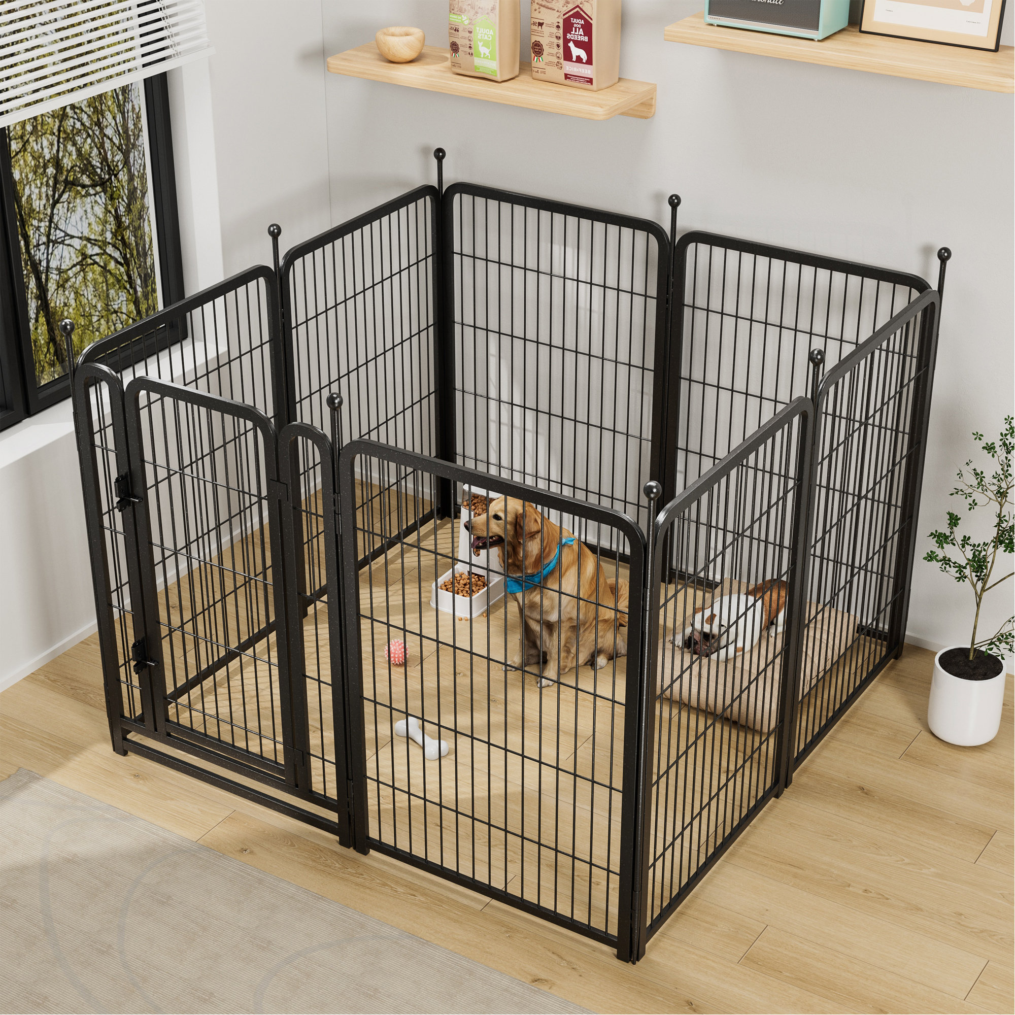 Curated visual reference: Indoor Heavy Duty Dog Containment Systems Reference: Yuetaodianzi Dog Playpen 8 Panels 40 Height Heavy Duty Dog