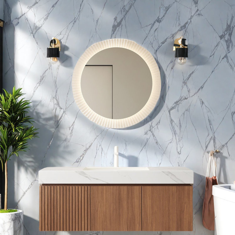 Meuble-lavabo et lavabo spacieux et spacieux, design en pierre et bois de qualité supérieure