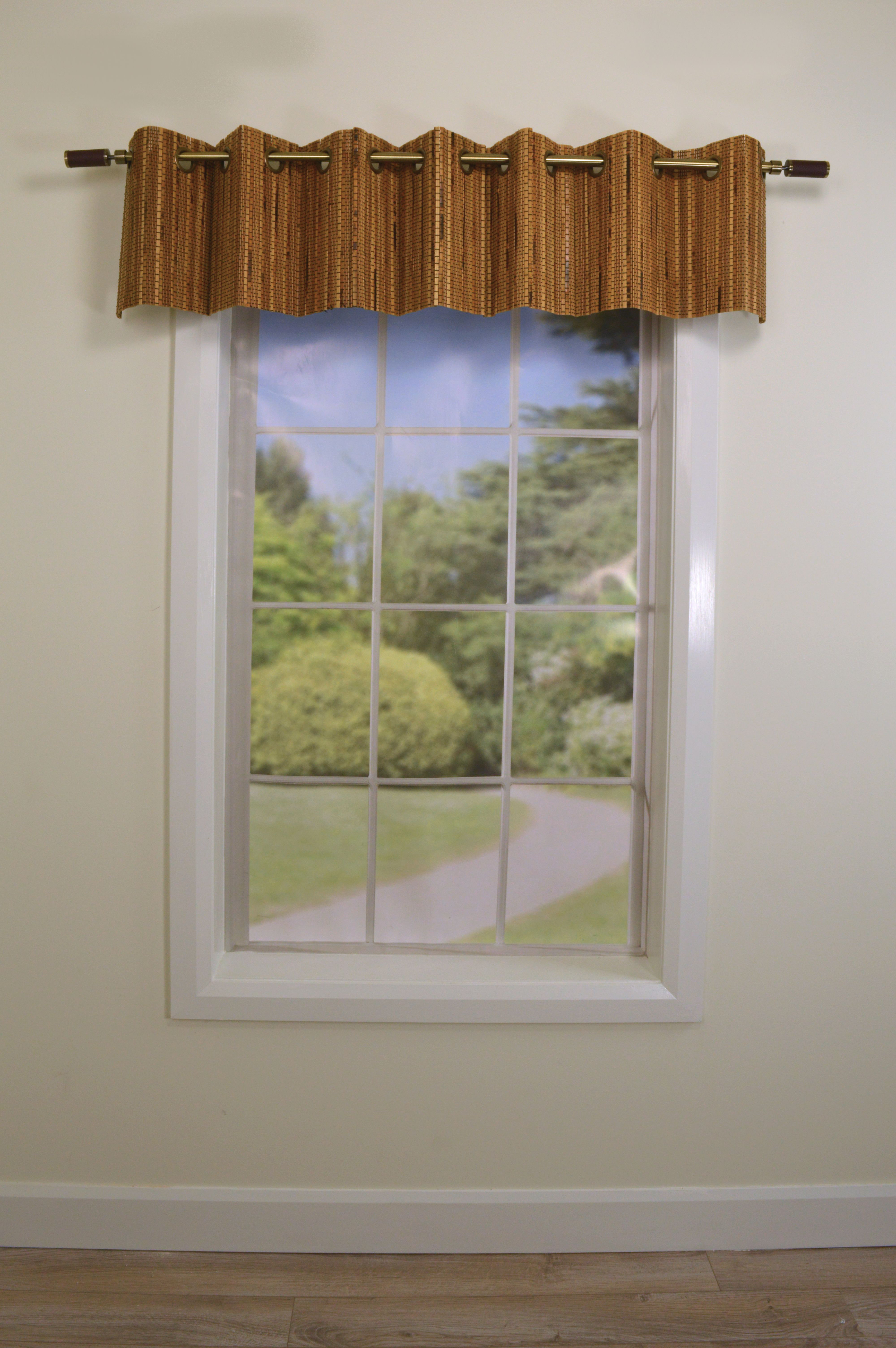 Bayou Breeze Lyall Tailored 72'' W Window Valance in Honey Brown Wayfair