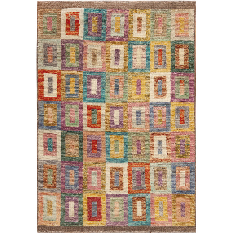Nazmiyal Collection Contemporary Abstract Colorful Rug 3ft 7in X 5ft 1in