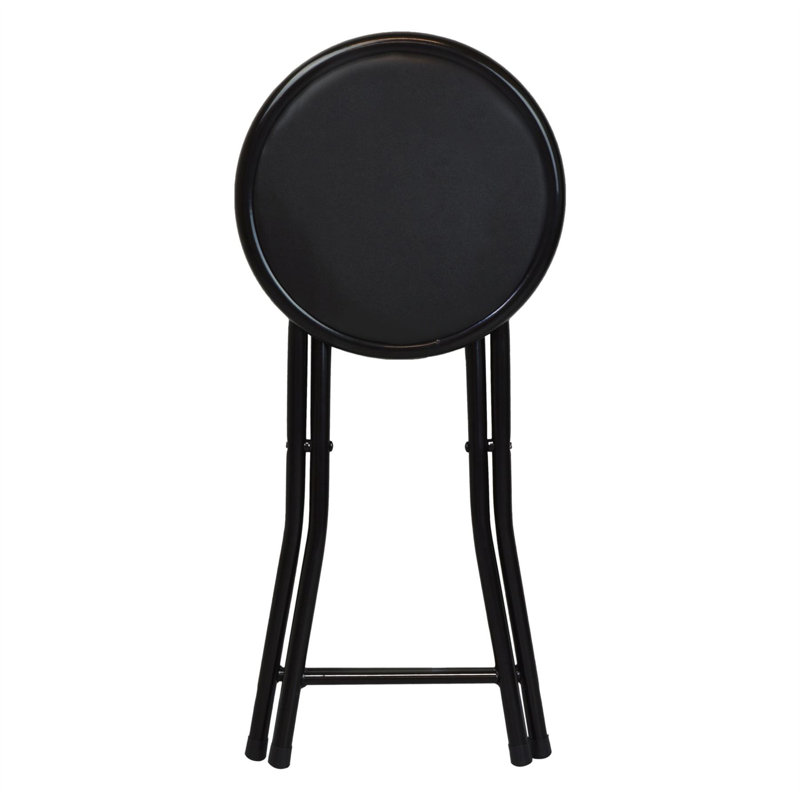Padded Folding Stools, Black