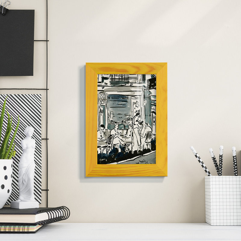 «AUCoin de Larue III», reproduction d'un seul cadre, H 8 po x l 6 po x P 1 po, Cadre jaune