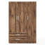 Armoire-penderie à trois portes avec 2 tiroirs et 2 tringles de suspension, parfaite pour un rangement organisé et élégant-1179639891