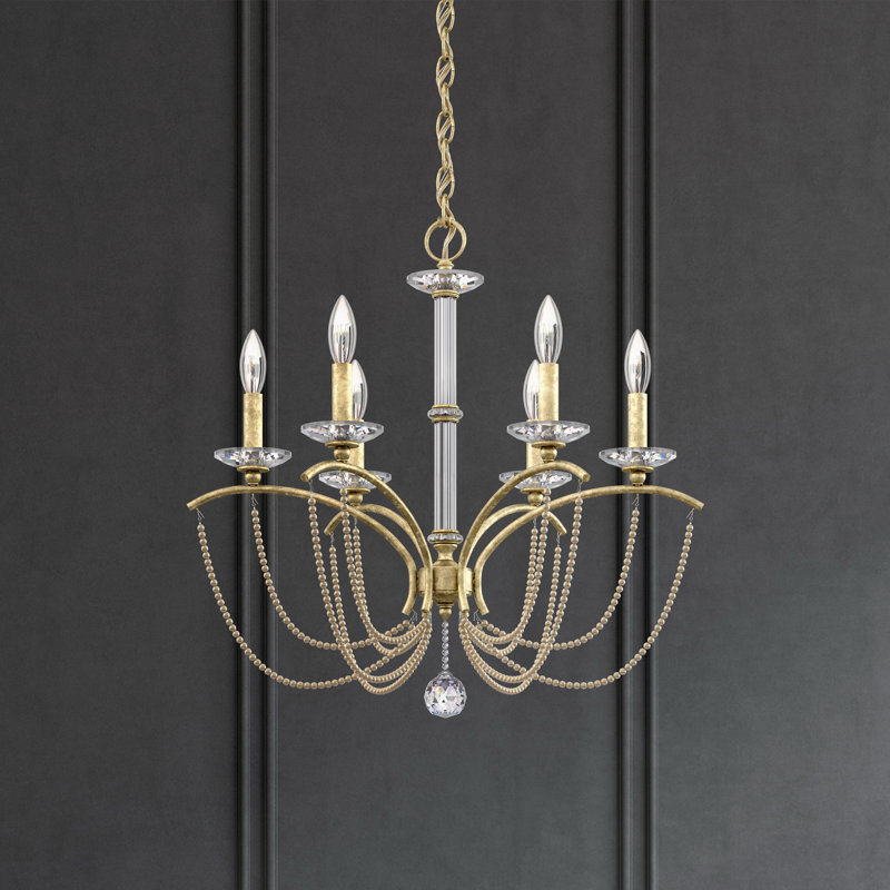 Priscilla 6 - Light Chandelier, Heirloom Silverr/Bronze Pearl 
