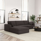 Cecilia Modular Corner Sectional Modern Fabric Sofa Dark Grey