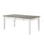 Table de salle à manger Dola, blanc rustique, bois gris, plateau rectangulaire de 72 pouces