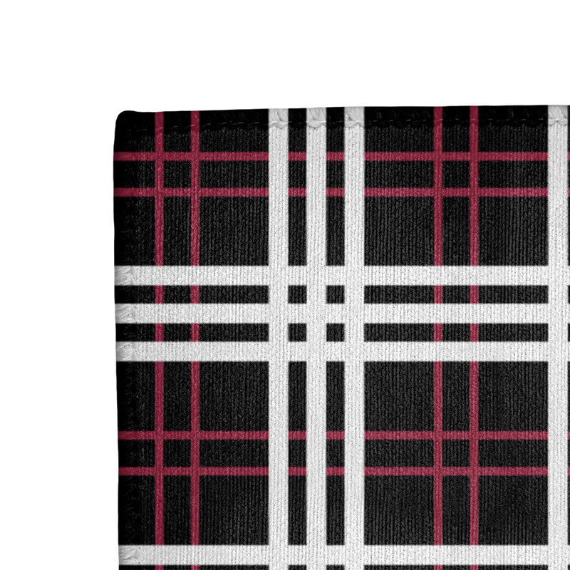 Tapis noir à carreaux, Rectangle 5 pi x 7 pi