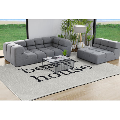 Tapis blanc / noir Flatweave