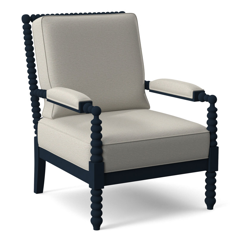 Lind Island 29" Wide Lounge Chair, Mulberry Solid; 0812-13, Navy Finish