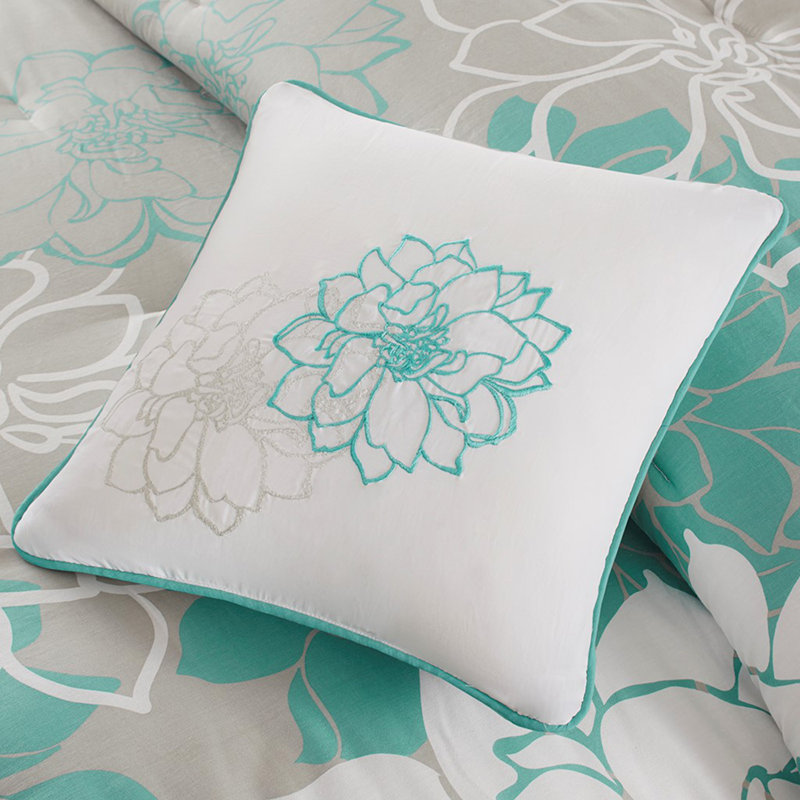 Printed Comforter Set Aqua