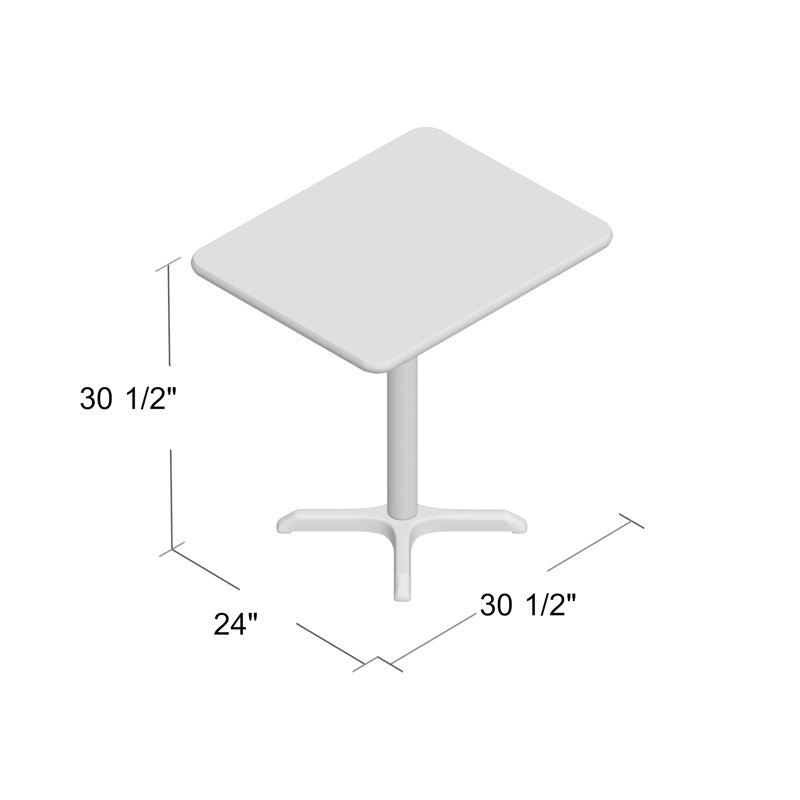 Jaramillo Rectangular Laminate Table Top with Standard or Bar Height Table Base, Natural, 30" W x 24" L