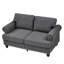 Moderne et confortable 59,5 po 2 places, canapé 100% rembourré, accoudoirs ronds avec rangement, structure en bois massif, coussin éponge haute densité à ressorts ensachés, housses de coussin amovibles de style classique