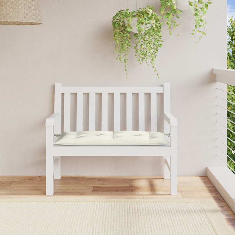 Ebern Designs Garden Bench Cushion 2.8" Fabric, Melange Cream, 39.4" W x 19.7" D