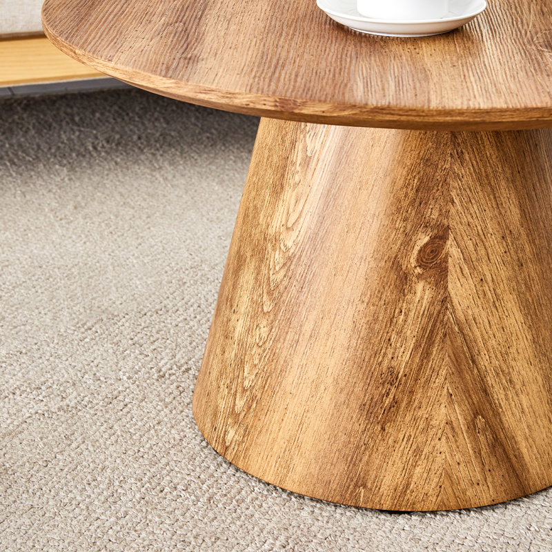 Round Coffee Table, 13.8" H x 23.6" L x 23.6" W, Wood