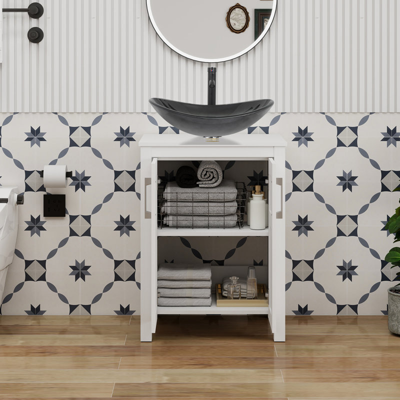 Free Standing Bathroom Vanity With Sink, White