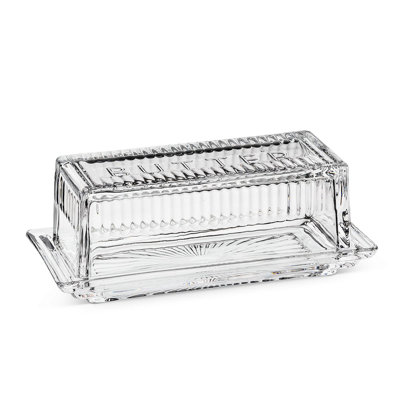 House Of Hampton Hinesville Glass Butter Dish