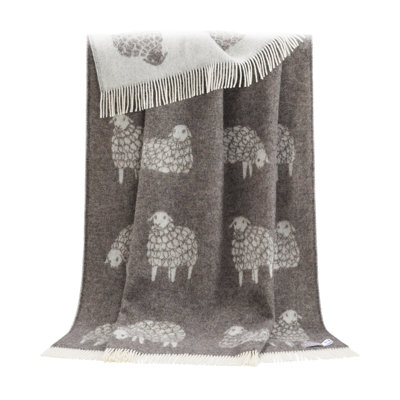 Dark Brown Sheep Mima Wool Throw