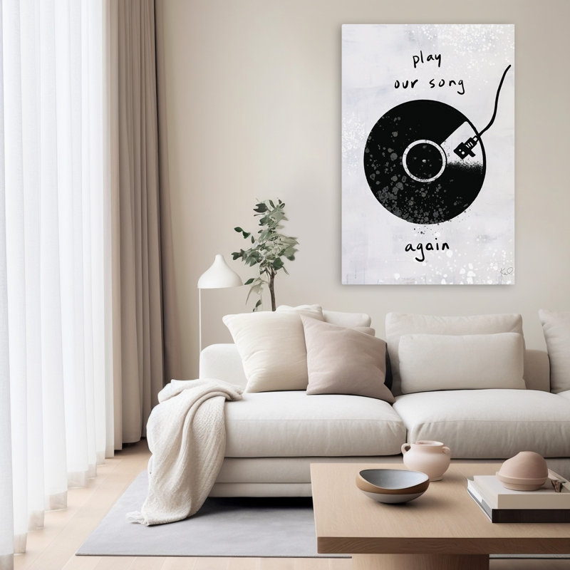 «Turn It Up» - art gris, noir et gris, H 48 po x l 32 po