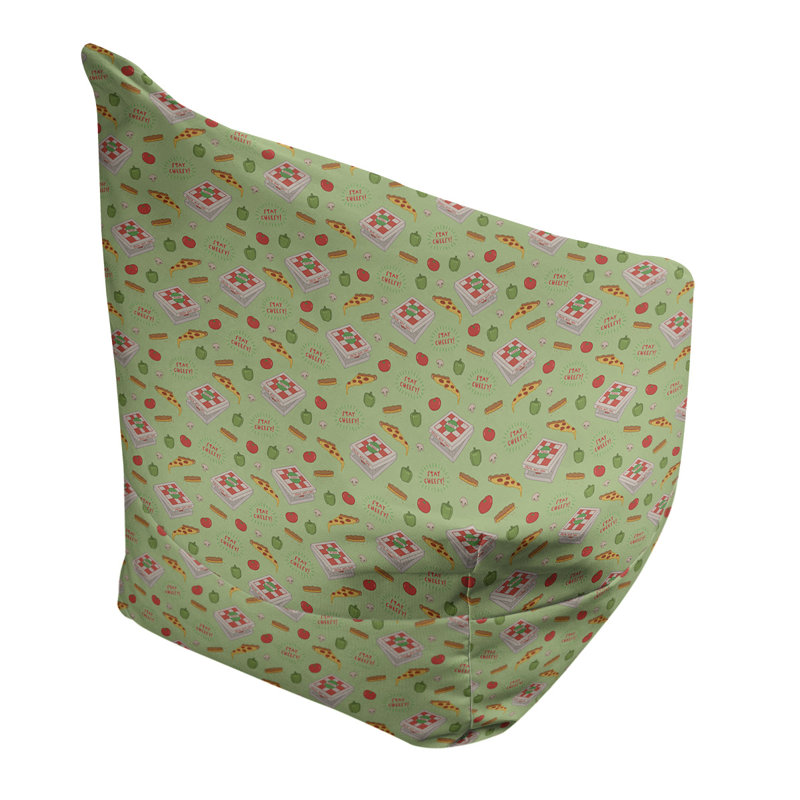 Kitterman Polyester Bean Bag, 27" H x 30" W x 25" D, Bean Bag Cover, Light Green/Gray