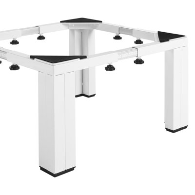 Laundry Pedestal, 12 in Height, Washer and Dryer Pedestals with 1200 lbs Weight Load Capacity, 18.7-31 in Adjustable, Non-Slip Feet, Heavy-duty Steel Washing Machine Stand Universal Fit, White