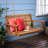 Porch Swing Made From Strong Wood, 49.50”W X 26.37”D 21.82”H, 800Lb Capacity, Slatted Back And Seat, Assembly Required Outdoor Of Wood In Color, Design,