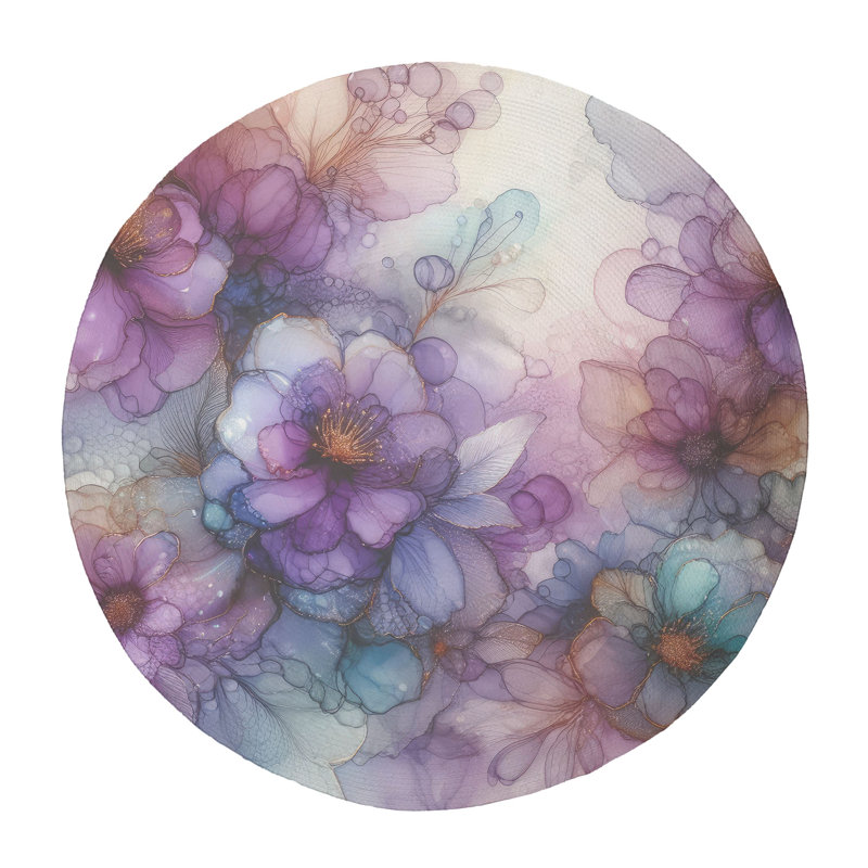 Tapis tressé Lilas Haze, Rond 5 pi