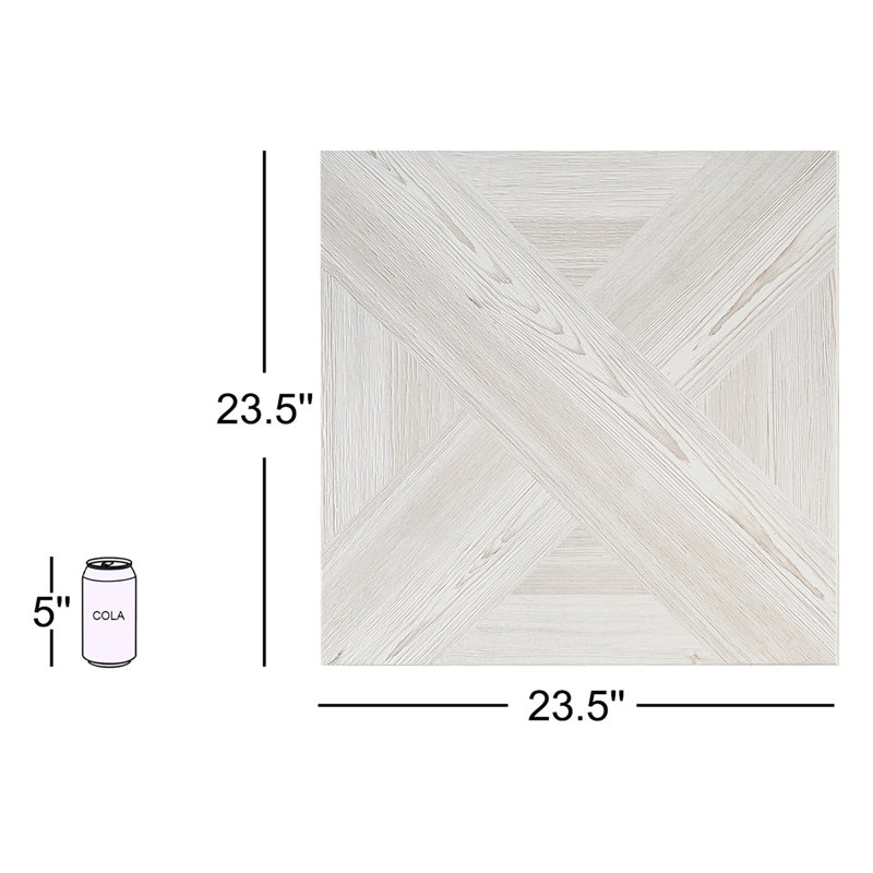 Evergreen 24" x 24" Porcelain Wood Look Wall & Floor Tile (11.62 Sq. ft./ Case), White