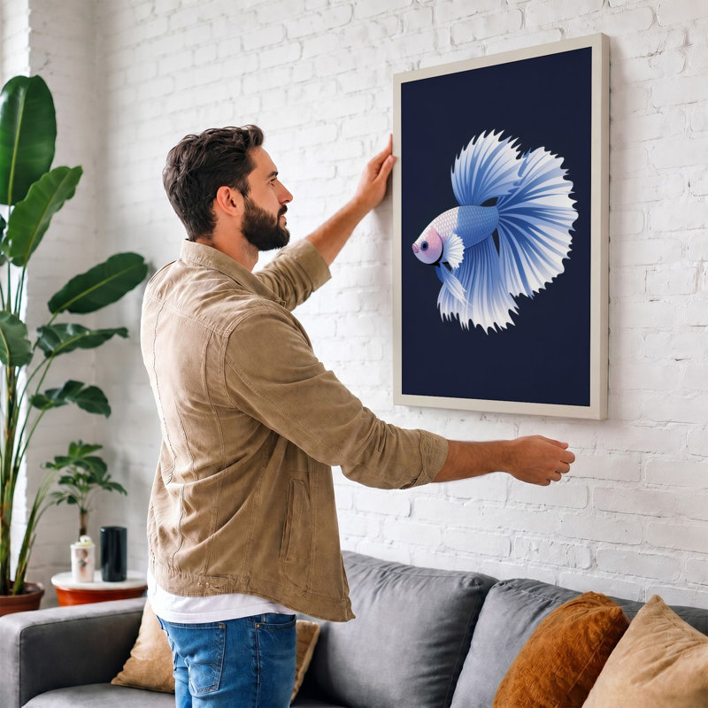 Solitary Betta Modern - Print, 30x20 - 76.2 x 50.8 cm, Cream Border