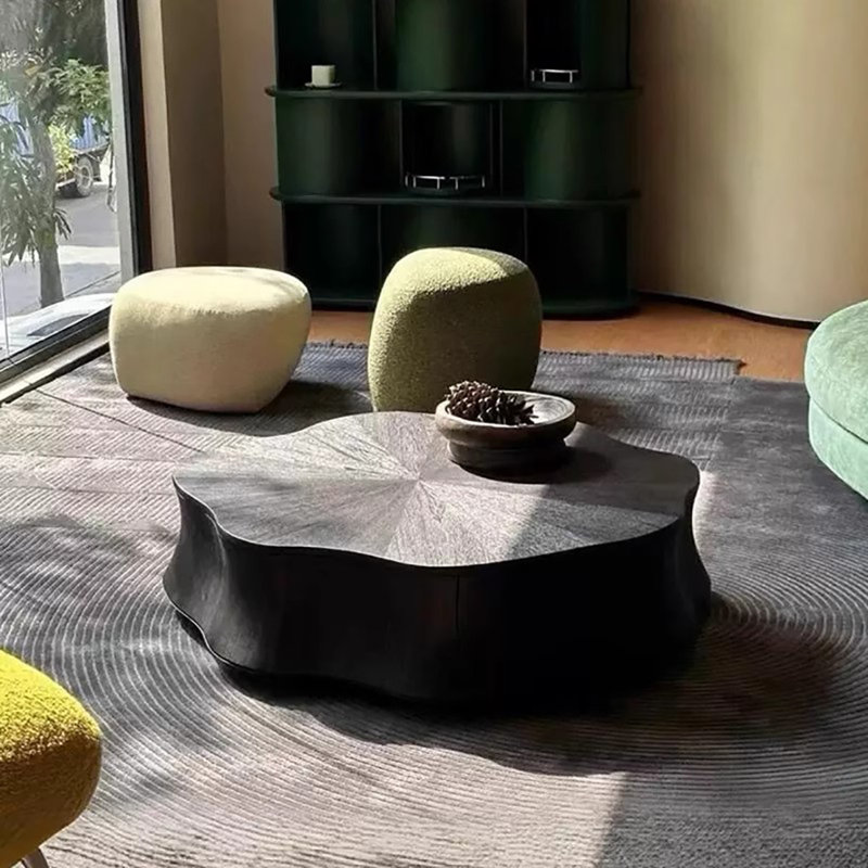 Table basse style pétale Minimalist, H 12,6 po x L 43,3 po x l 43,3 po