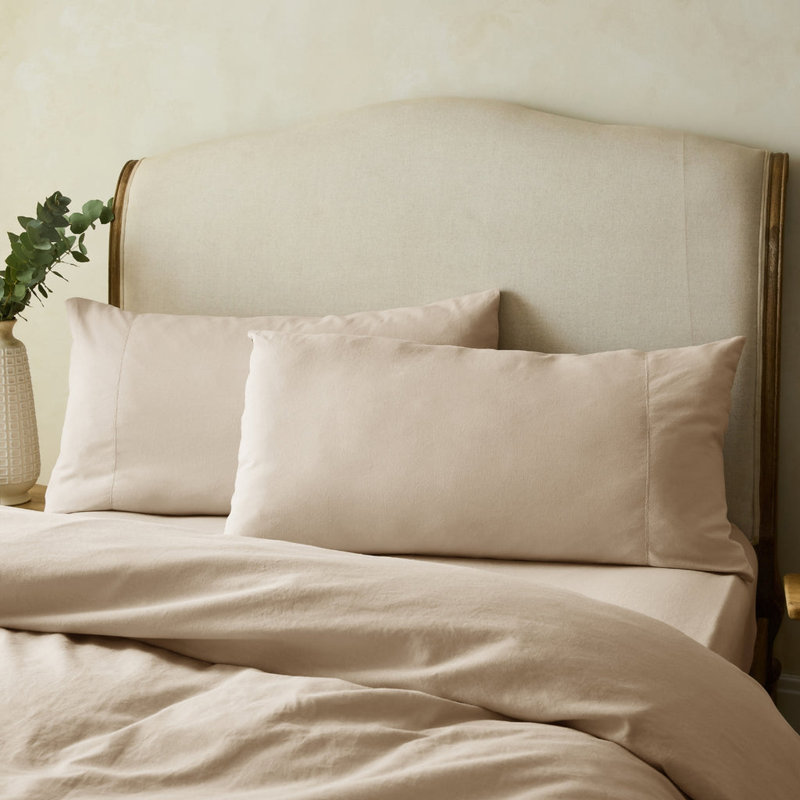 Arber Luxury Linen Blend Housewife Pillowcase Pairs, Stone