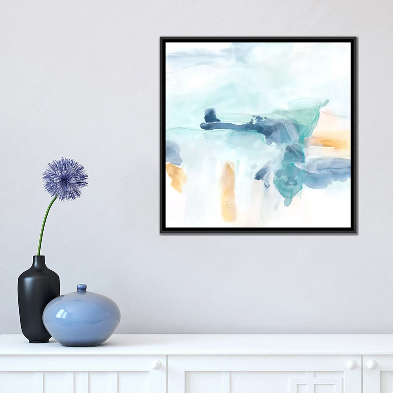 « liquid vista ii », impression sur toile, H 18 po x l 18 po x P 1,5 po, Toile avec cadre noir, Pas de tapis