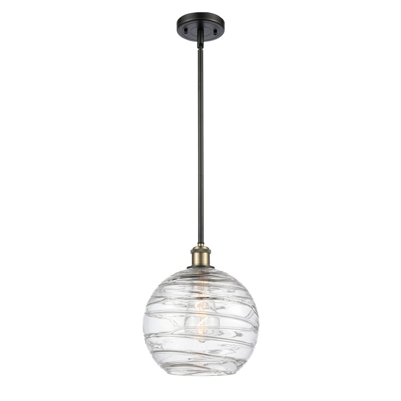 Mott 1-Light Single Pendant, 6 Watt Vintage LED Bulb, Black Antique Brass, 13" H x 10" W x 10" D
