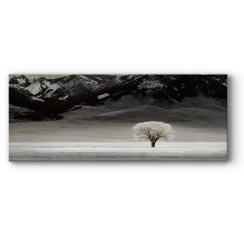 Arbre solitaire sur toile, H 24 po x l 60 po x P 1,5 po