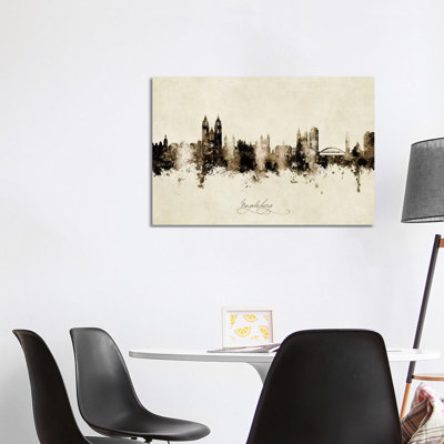 Magdeburg Deutschland Skyline Vintage by Michael Tompsett - Wrapped Canvas Rectangle Print