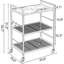 Étagère de rangement en métal à 3 niveaux avec roues industrielles, étagère en filet avec plateau en bois, tablette réglable, pour la cuisine, la buanderie, le garde-manger, le support à plante