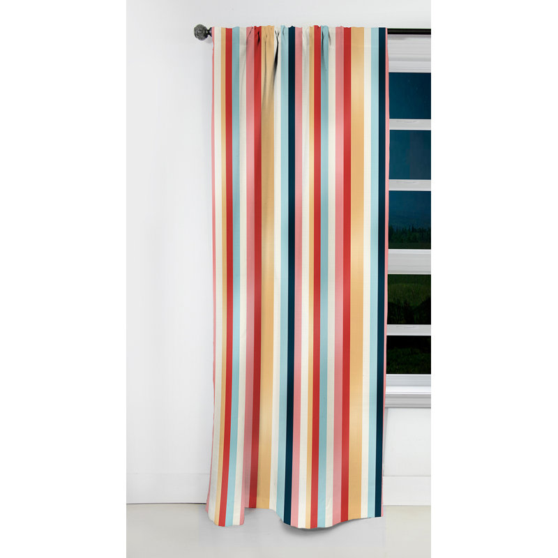 Motif rayé Retro Revival - Rideau à rayures - Rideau occultant à rayures - 1 panneau, L 52 po x L 84 po