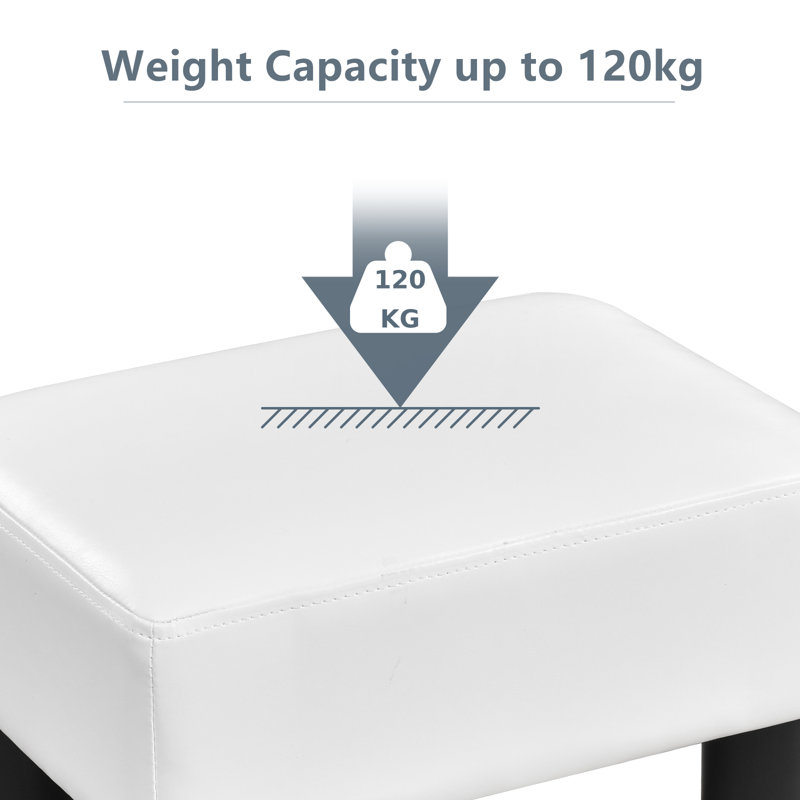Nasira 40cm Wide Rectangle Solid Colour Footstool Ottoman, White