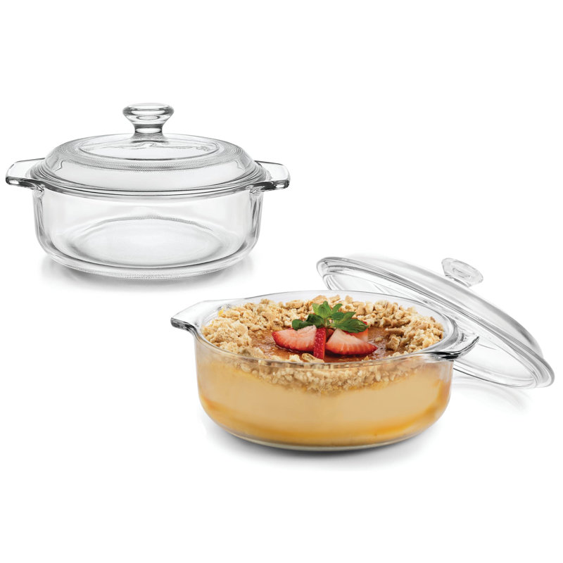 Ensemble de plats de cuisson en verre avec couvercle en verre 2 pièces Libbey Baker's Basics
