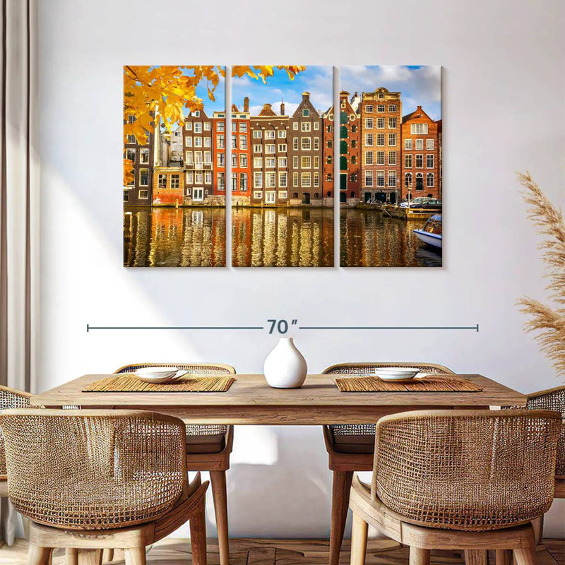 Bâtiments de Sireci au canal Amsterdam, H 36 po x l 57 po