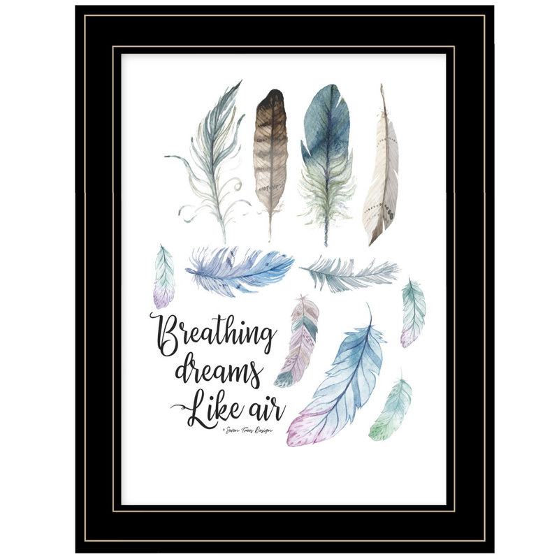 «Breathing Dreams Like Air», art mural encadré pour le salon, décoration murale par Seven Trees Design
