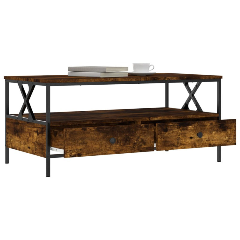 Dismukes 4 Legs Coffee Table, Smoked oak