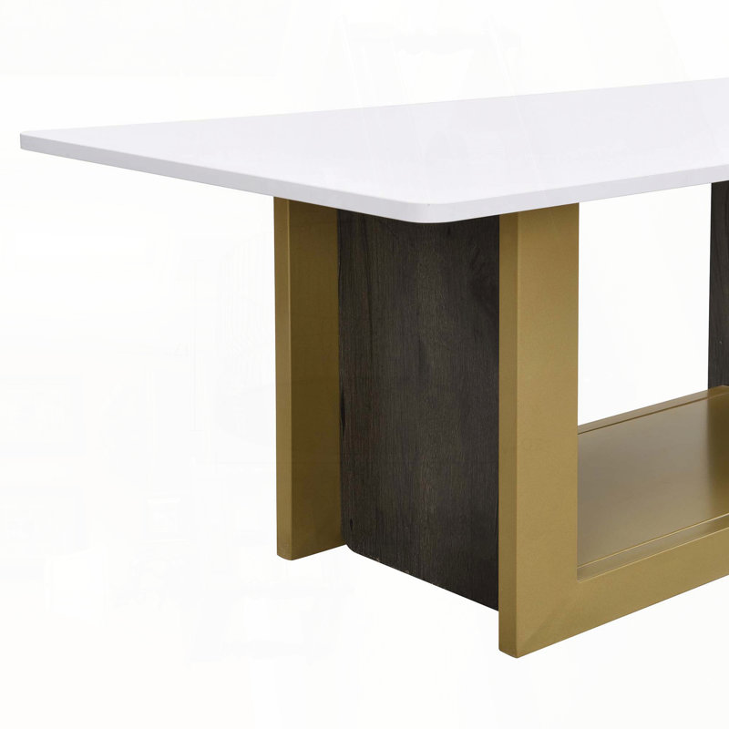 Ensemble 2 pièces table basse et table de bout avec cadre en métal - moderne