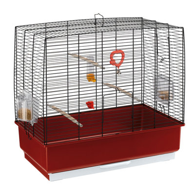 55 cm Iron and Plastic Flat Top Table Top Bird Cage with Wheels with Stand with Perch with Tray