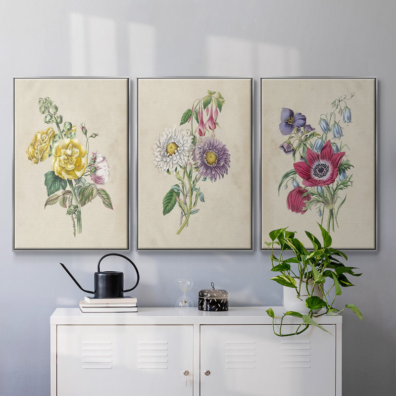 Bouquet de jardin antique I, H 36 po x l 72 po x P 2 po, Argent