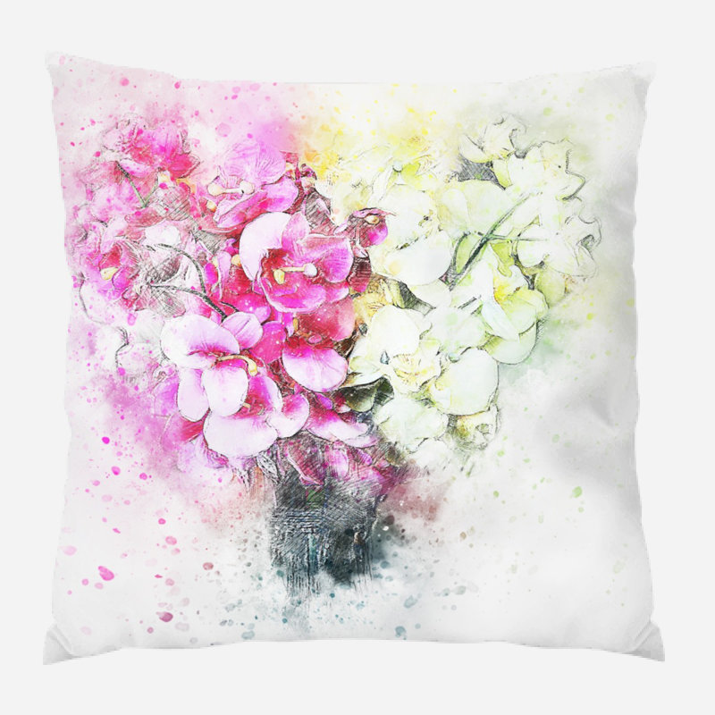 Coussin Flowers, Microsuède, Intérieur