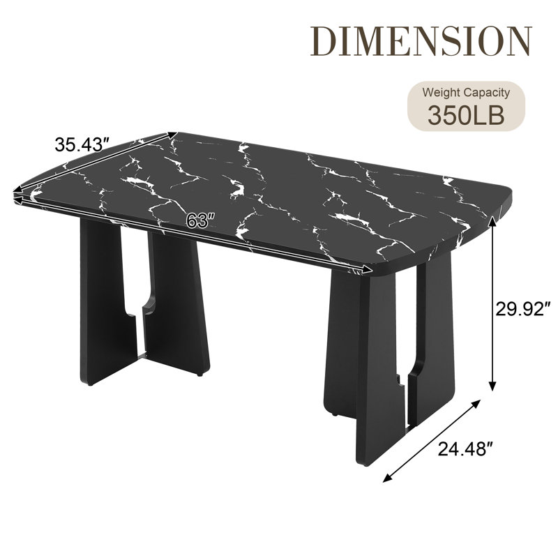 Table de salle à manger Lanaster, Noir