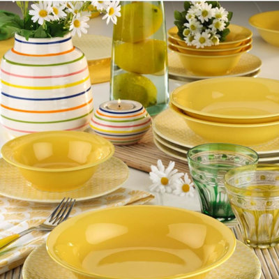 Piece Porcelain China Dinnerware Set - Service for 6