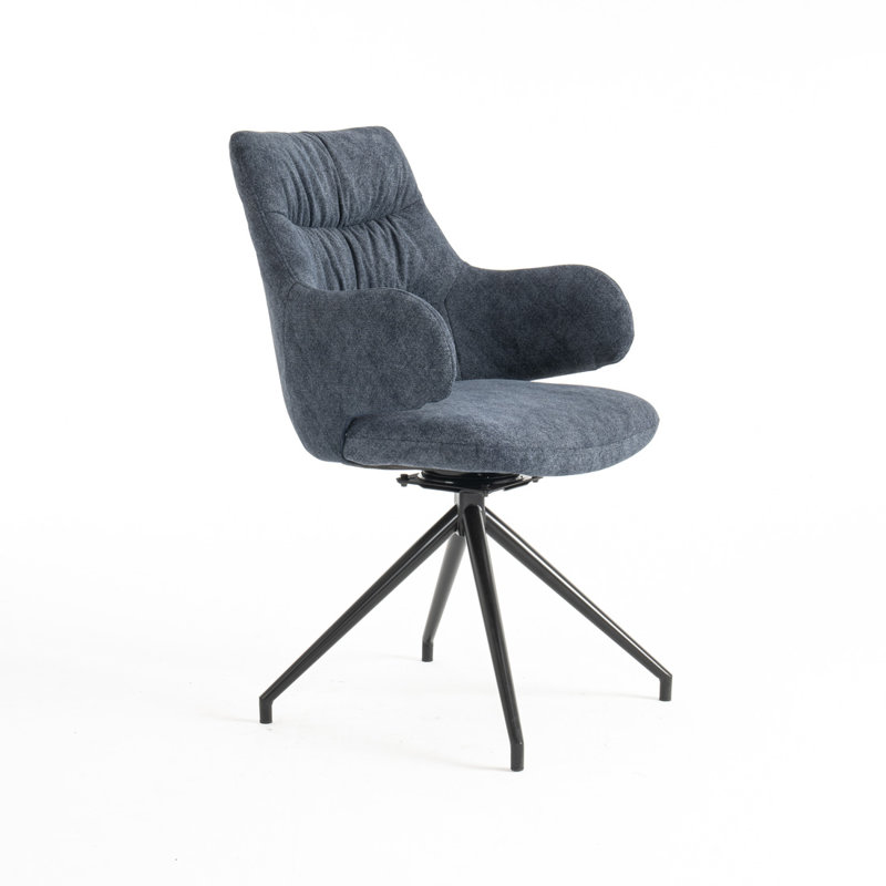 Miciah 50cm H Velvet Upholstered Armchair, Blue